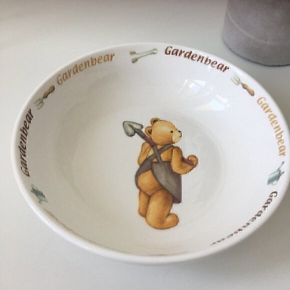 Vintage Garden bear  2 piece plate and bowl set - Picture 4 of 4